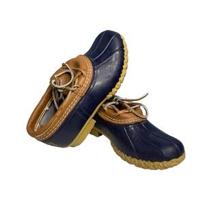 L.L. Bean Bean boots made in USA duck boots low top lace up rubber/leather. Sz 6